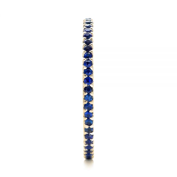 14k Yellow Gold 14k Yellow Gold Custom Eternity Blue Sapphire Anniversary Band - Side View - 102698