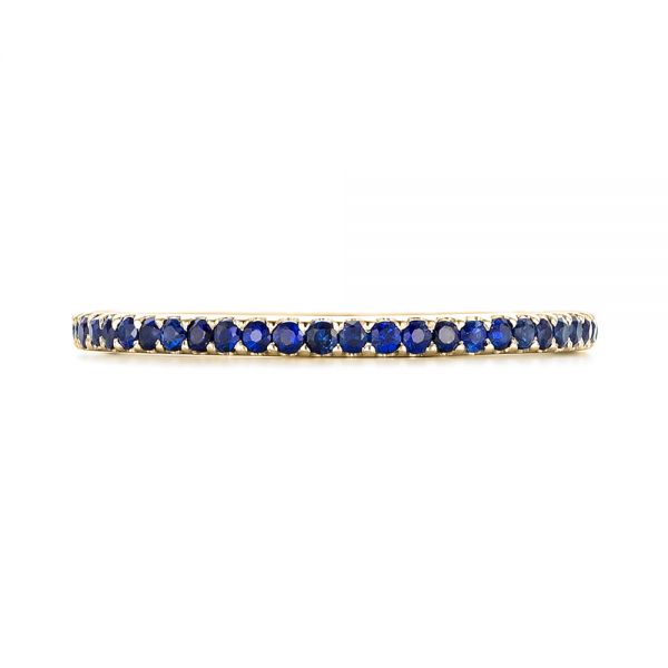 14k Yellow Gold 14k Yellow Gold Custom Eternity Blue Sapphire Anniversary Band - Top View - 102698