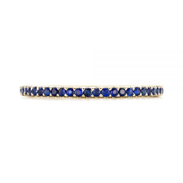 18k Yellow Gold 18k Yellow Gold Custom Eternity Blue Sapphire Anniversary Band - Top View -  102698