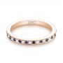 14k Rose Gold 14k Rose Gold Custom Eternity Blue Sapphire And Diamond Wedding Band - Flat View -  103504 - Thumbnail