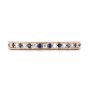 18k Rose Gold 18k Rose Gold Custom Eternity Blue Sapphire And Diamond Wedding Band - Top View -  103504 - Thumbnail