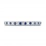 18k White Gold 18k White Gold Custom Eternity Blue Sapphire And Diamond Wedding Band - Top View -  103504 - Thumbnail