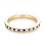 14k Yellow Gold 14k Yellow Gold Custom Eternity Blue Sapphire And Diamond Wedding Band - Flat View -  103504 - Thumbnail