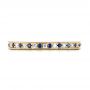 18k Yellow Gold 18k Yellow Gold Custom Eternity Blue Sapphire And Diamond Wedding Band - Top View -  103504 - Thumbnail