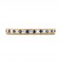 14k Yellow Gold 14k Yellow Gold Custom Eternity Blue Sapphire And Diamond Wedding Band - Top View -  103504 - Thumbnail