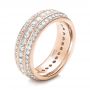 18k Rose Gold 18k Rose Gold Custom Eternity Diamond Wedding Band - Three-Quarter View -  102058 - Thumbnail