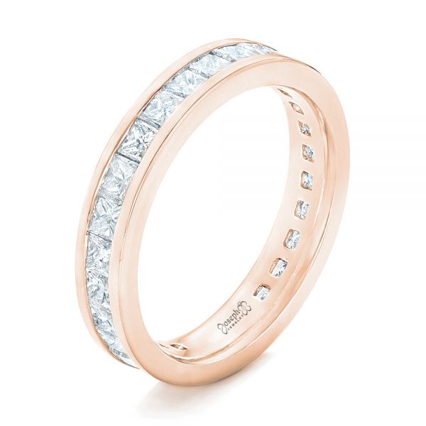 18k Rose Gold 18k Rose Gold Custom Eternity Diamond Wedding Band - Three-Quarter View -  102734