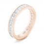 14k Rose Gold 14k Rose Gold Custom Eternity Diamond Wedding Band - Three-Quarter View -  102734 - Thumbnail