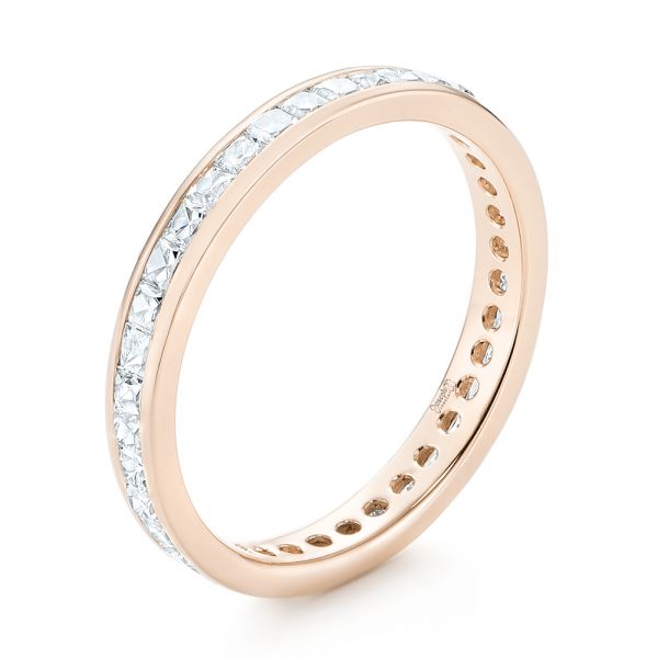 18k Rose Gold 18k Rose Gold Custom Eternity Diamond Wedding Band - Three-Quarter View - 102997