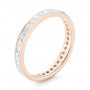 18k Rose Gold 18k Rose Gold Custom Eternity Diamond Wedding Band - Three-Quarter View -  102997 - Thumbnail