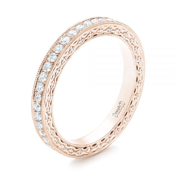 18k Rose Gold 18k Rose Gold Custom Eternity Diamond Wedding Band - Three-Quarter View -  103304