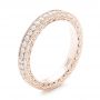 14k Rose Gold 14k Rose Gold Custom Eternity Diamond Wedding Band - Three-Quarter View -  103304 - Thumbnail