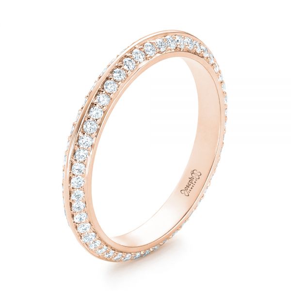 14k Rose Gold 14k Rose Gold Custom Eternity Diamond Wedding Band - Three-Quarter View -  103337