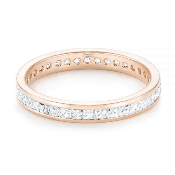 18k Rose Gold 18k Rose Gold Custom Eternity Diamond Wedding Band - Flat View - 102997