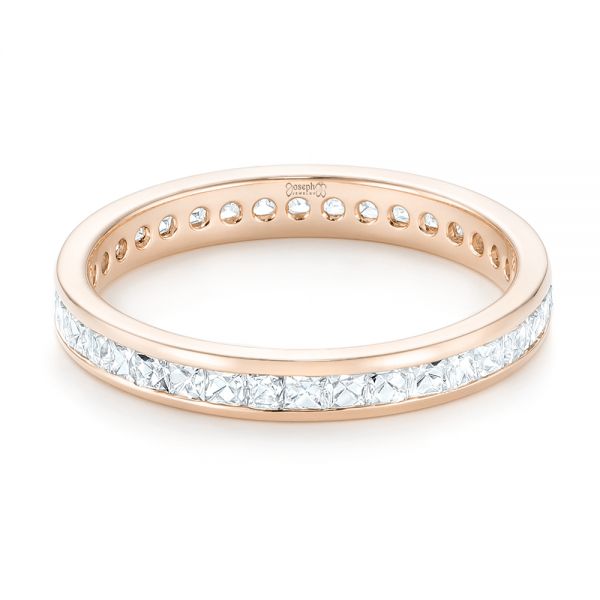 14k Rose Gold 14k Rose Gold Custom Eternity Diamond Wedding Band - Flat View -  102997