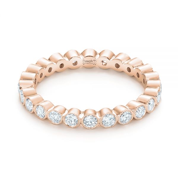 18k Rose Gold 18k Rose Gold Custom Eternity Diamond Wedding Band - Flat View - 103152