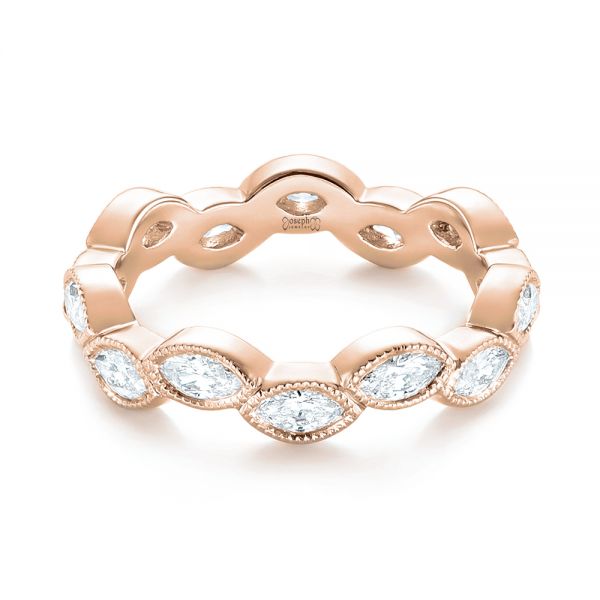 18k Rose Gold 18k Rose Gold Custom Eternity Diamond Wedding Band - Flat View - 103238