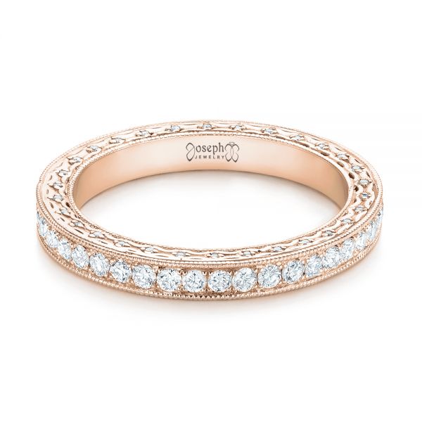 18k Rose Gold 18k Rose Gold Custom Eternity Diamond Wedding Band - Flat View - 103304