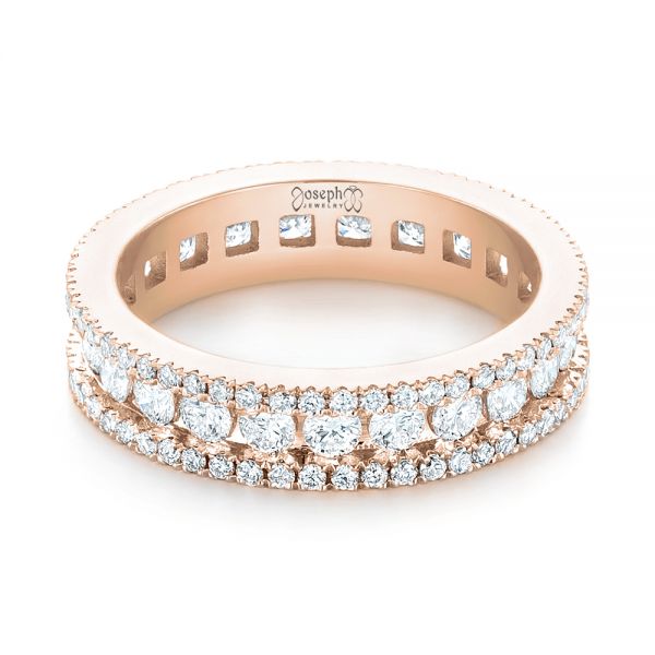 14k Rose Gold 14k Rose Gold Custom Eternity Diamond Wedding Band - Flat View -  103479