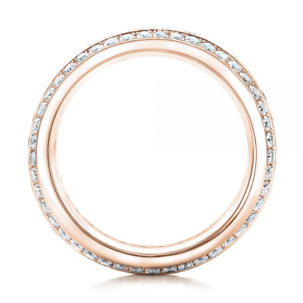 14k Rose Gold 14k Rose Gold Custom Eternity Diamond Wedding Band - Front View - 102058