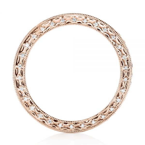 18k Rose Gold 18k Rose Gold Custom Eternity Diamond Wedding Band - Front View - 103304