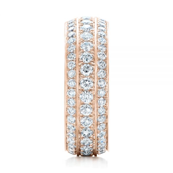 14k Rose Gold 14k Rose Gold Custom Eternity Diamond Wedding Band - Side View - 102058