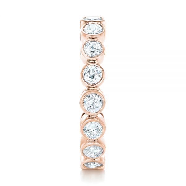 18k Rose Gold 18k Rose Gold Custom Eternity Diamond Wedding Band - Side View -  102791