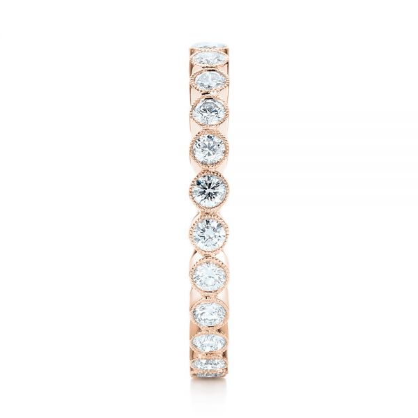 18k Rose Gold 18k Rose Gold Custom Eternity Diamond Wedding Band - Side View - 103152
