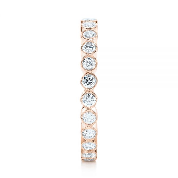 18k Rose Gold 18k Rose Gold Custom Eternity Diamond Wedding Band - Side View -  103152