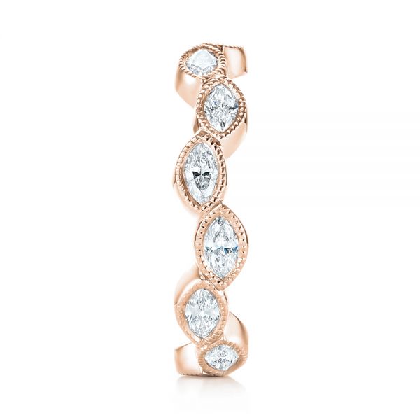 18k Rose Gold 18k Rose Gold Custom Eternity Diamond Wedding Band - Side View - 103238