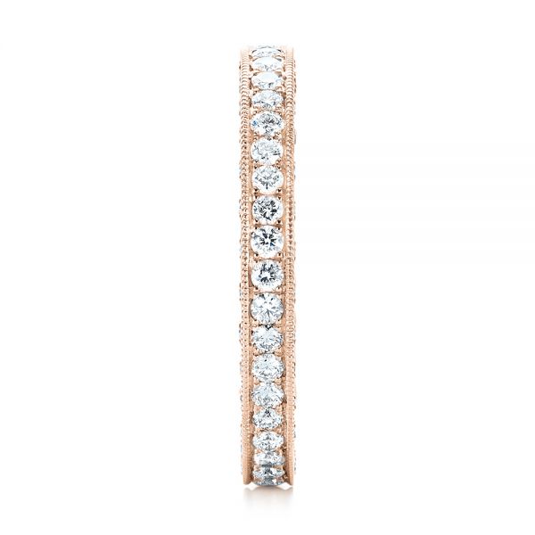 18k Rose Gold 18k Rose Gold Custom Eternity Diamond Wedding Band - Side View - 103304