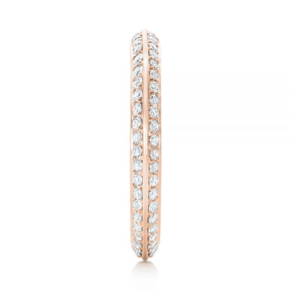 14k Rose Gold 14k Rose Gold Custom Eternity Diamond Wedding Band - Side View -  103337