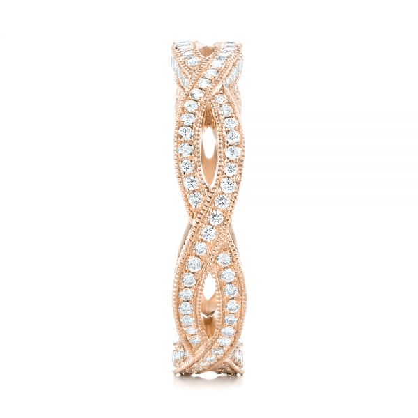 18k Rose Gold 18k Rose Gold Custom Eternity Diamond Wedding Band - Side View -  103587