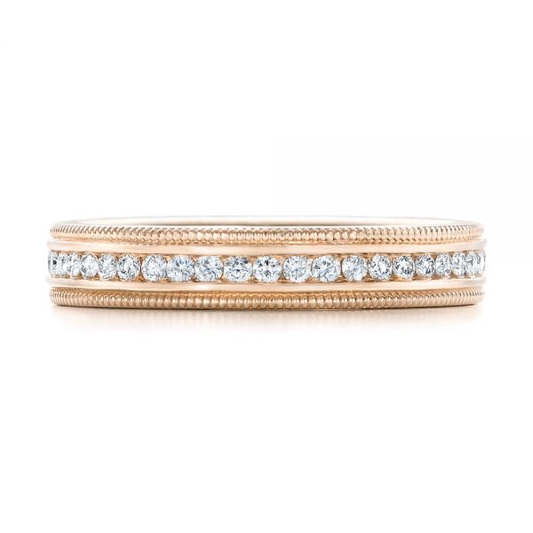 14k Rose Gold 14k Rose Gold Custom Eternity Diamond Wedding Band - Top View -  102280