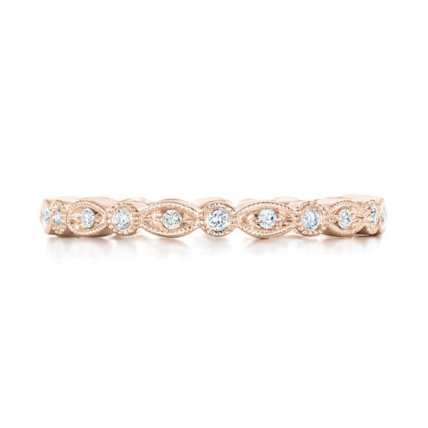 18k Rose Gold 18k Rose Gold Custom Eternity Diamond Wedding Band - Top View -  102754