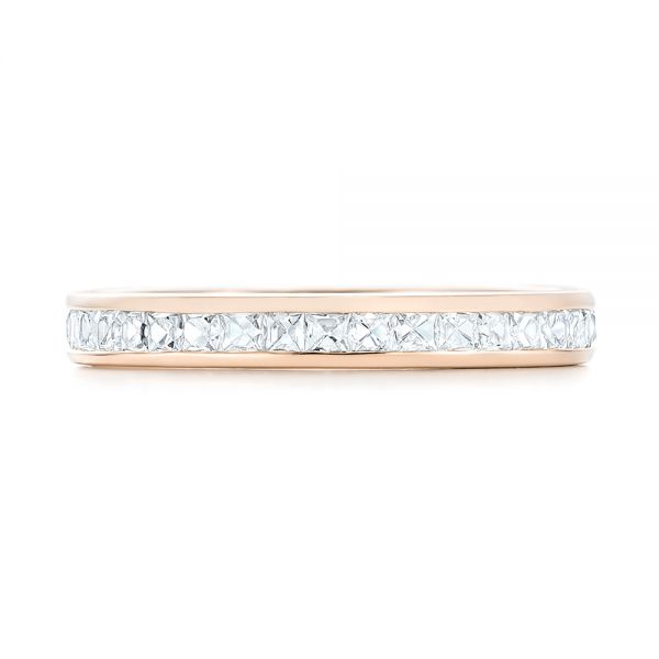 18k Rose Gold 18k Rose Gold Custom Eternity Diamond Wedding Band - Top View - 102997