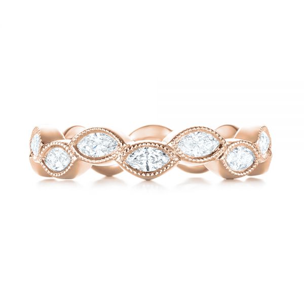 18k Rose Gold 18k Rose Gold Custom Eternity Diamond Wedding Band - Top View - 103238