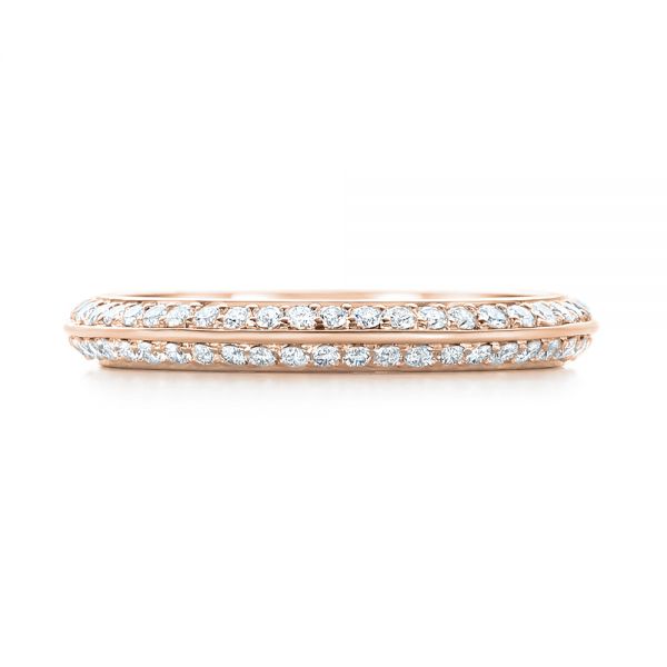 18k Rose Gold 18k Rose Gold Custom Eternity Diamond Wedding Band - Top View -  103337