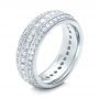 14k White Gold 14k White Gold Custom Eternity Diamond Wedding Band - Three-Quarter View -  102058 - Thumbnail