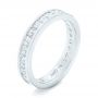 18k White Gold 18k White Gold Custom Eternity Diamond Wedding Band - Three-Quarter View -  102734 - Thumbnail