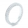 18k White Gold Custom Eternity Diamond Wedding Band - Three-Quarter View -  103304 - Thumbnail
