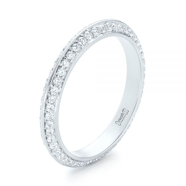  Platinum Platinum Custom Eternity Diamond Wedding Band - Three-Quarter View -  103337