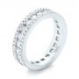 14k White Gold Custom Eternity Diamond Wedding Band - Three-Quarter View -  103479 - Thumbnail