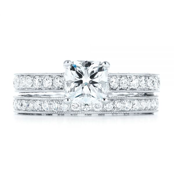 18k White Gold Custom Eternity Diamond Wedding Band - 103304