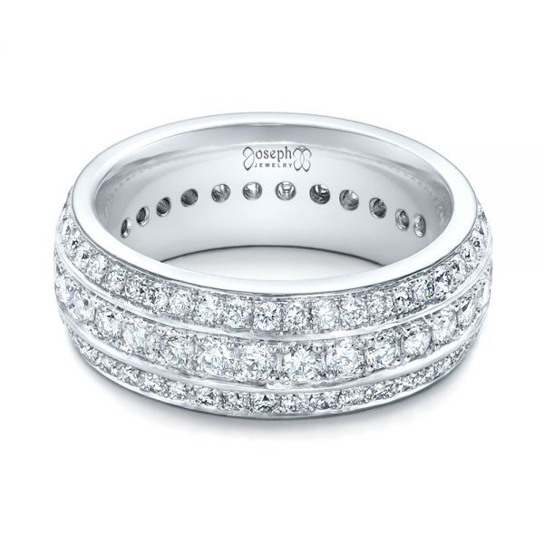  Platinum Custom Eternity Diamond Wedding Band - Flat View -  102058