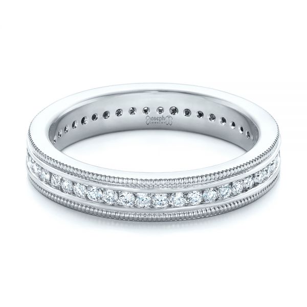 18k White Gold 18k White Gold Custom Eternity Diamond Wedding Band - Flat View - 102280
