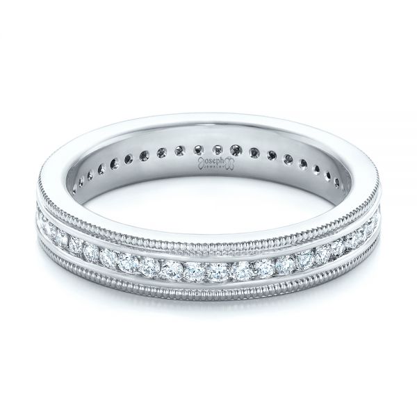 14k White Gold 14k White Gold Custom Eternity Diamond Wedding Band - Flat View -  102280