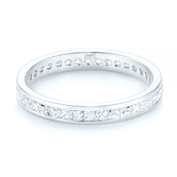 18k White Gold 18k White Gold Custom Eternity Diamond Wedding Band - Flat View -  102997