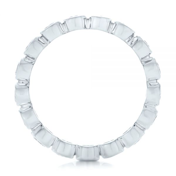 14k White Gold Custom Eternity Diamond Wedding Band - Front View - 102791