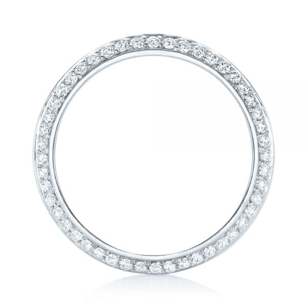 14k White Gold Custom Eternity Diamond Wedding Band - Front View -  103337
